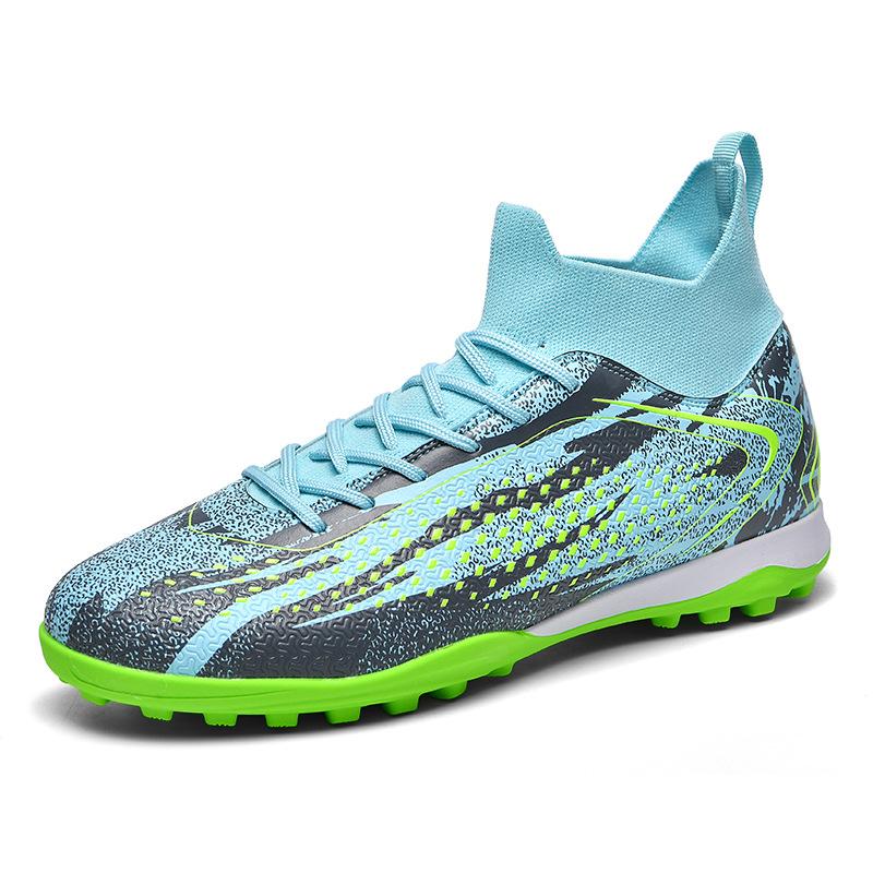 Football Shoes High Top Lightweight Breathable Broken Nails Primary and Secondary School Students Youth Professional Training Shoes Adult Large Size C