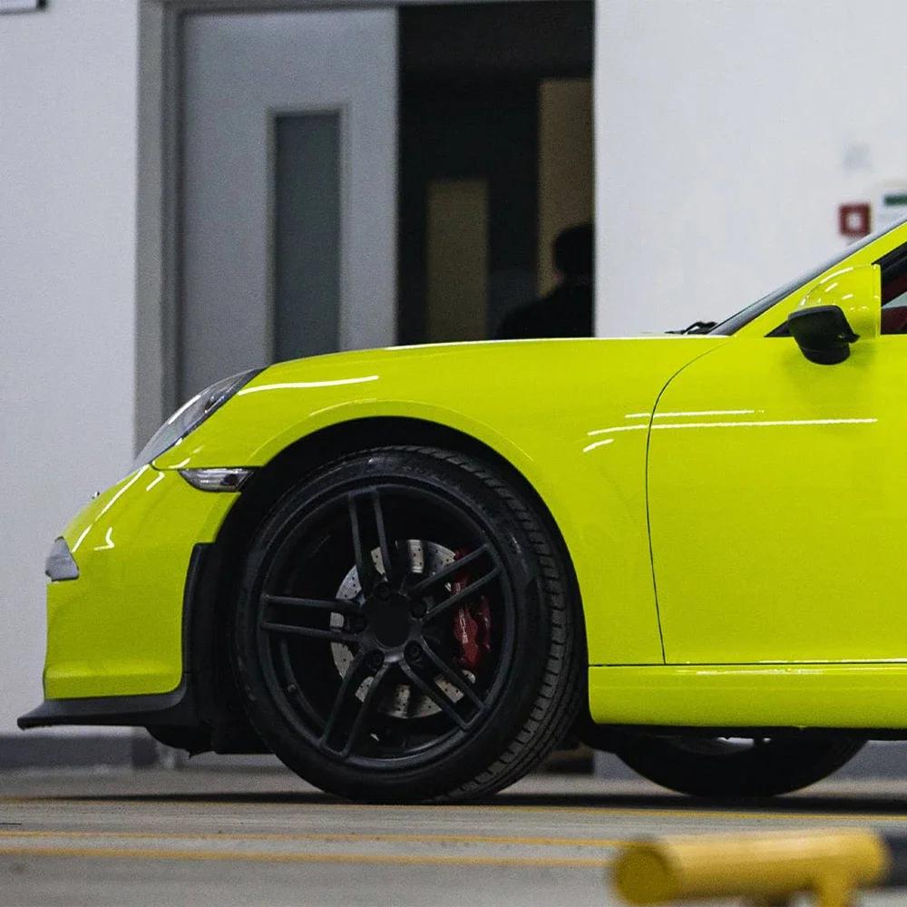 Car Sticker Acid Green Auto Wrapping Film Bubble Free PET Sticker Vinyl Film Car Accessories Auto Exterior Interior Decoration