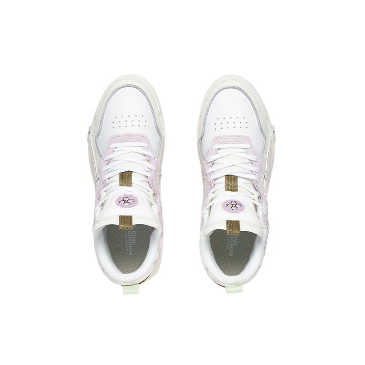 Li Ning Wave Mid Top Skateboard Shoes Women's Ecru AGCS106-3