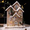 Christmas Decoration Snow Village House with Warm LED Lights Ornament for Party