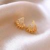 Light luxury high-end Hepburn style slightly inlaid zircon earrings, women's temperament versatile stud earrings, new popular earrings