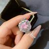 New  Sterling Silver Ice Cut Pink High Carbon Cubic Zirconia Engagement Senior  Women's Ring Wedding