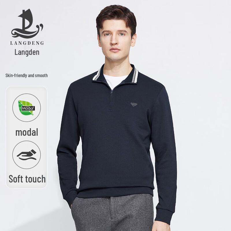 Langdeng Men s Business Casual Half-Zip Sweatshirt L