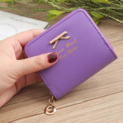 Coin Purse Card Pack Korean Fashion Lady Coin Bag Simple Bow Coin Purse Zipper Wallet Short