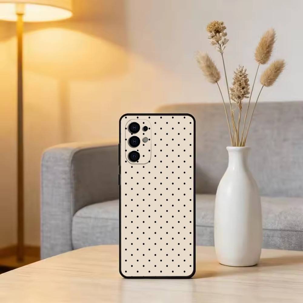 Classic Polka Dot Phone Case For Samsung S25,S24,S21,S22,S23,S30,Ultra,S20,Plus,Fe,Lite,Note,10,Black Cover
