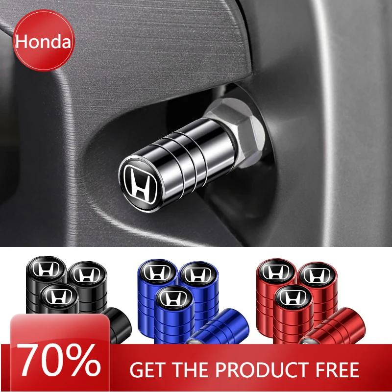 Pour Honda 4 Pièces Bouchons de Valve de Pneu de Voiture Emblème Capuchon Métallique Étui Accessoires Style de Voiture Pour Honda Accord Odyssey Civic CRV Inspire Envi