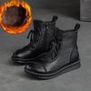Stivali invernali, stivali corti, tacchi bassi, comodi stivali corti con punta tonda, suola morbida in gomma, scarpe per la mamma