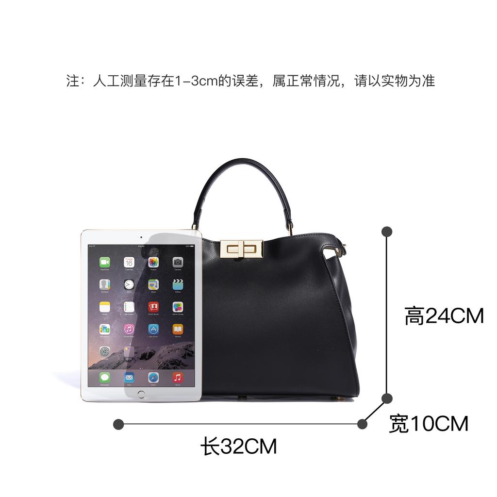 Nova bolsa real de 2025, bolsa feminina de couro genuíno, fivela giratória, bolsa mensageiro feminina grande de couro de vaca, bolsa mensageiro portátil, bolsa de mão.