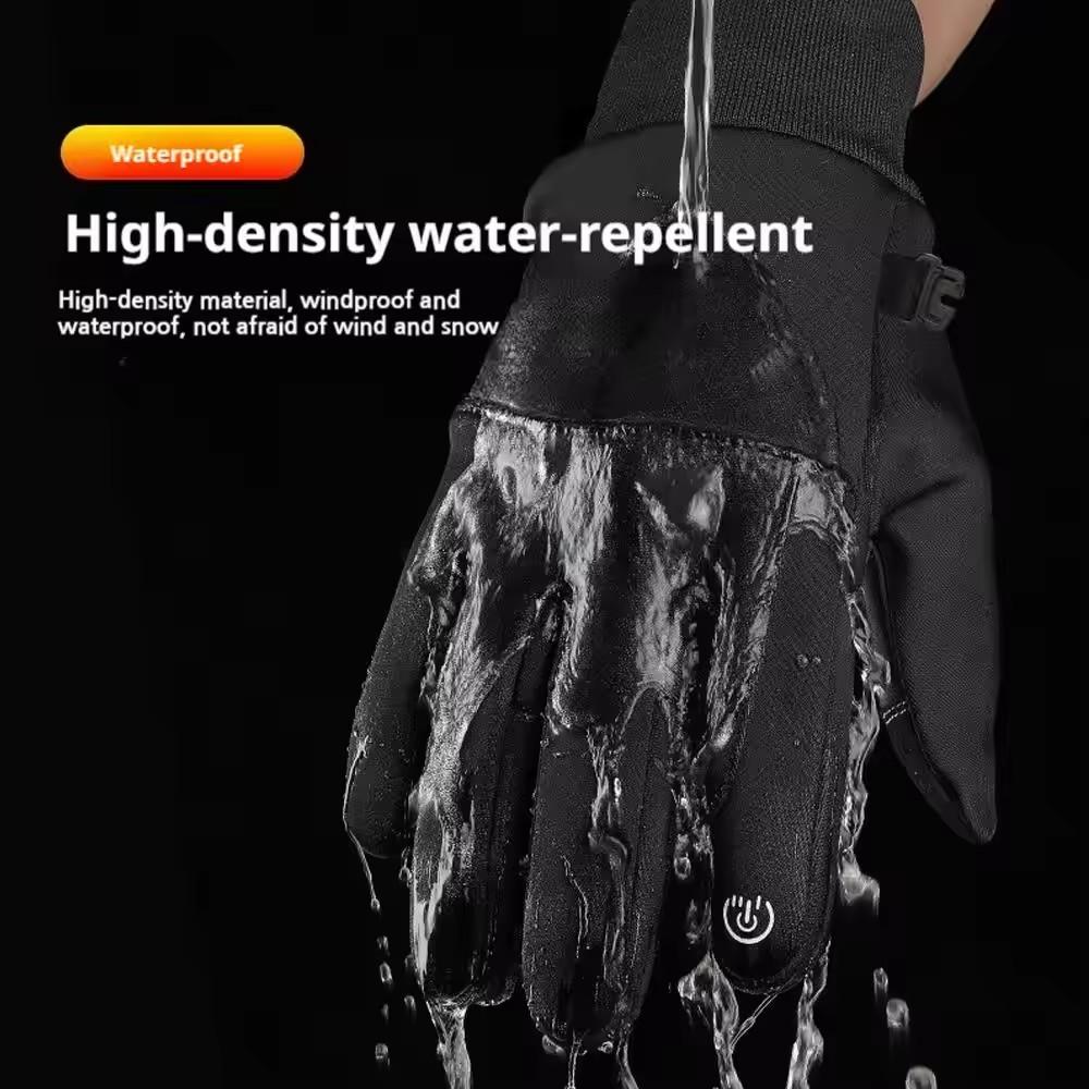 Winter Touch Screen Waterproof Gloves Men's Outdoor Cycling Skiing Waterproof Gloves Thickened Warm Non Slip Full Finger Gloves