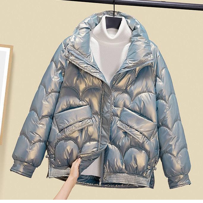 Winter Cotton-padded Women's New Glossy Fashion Foreign Loose Cotton-padded Jacket Short Cotton-padded Jacket