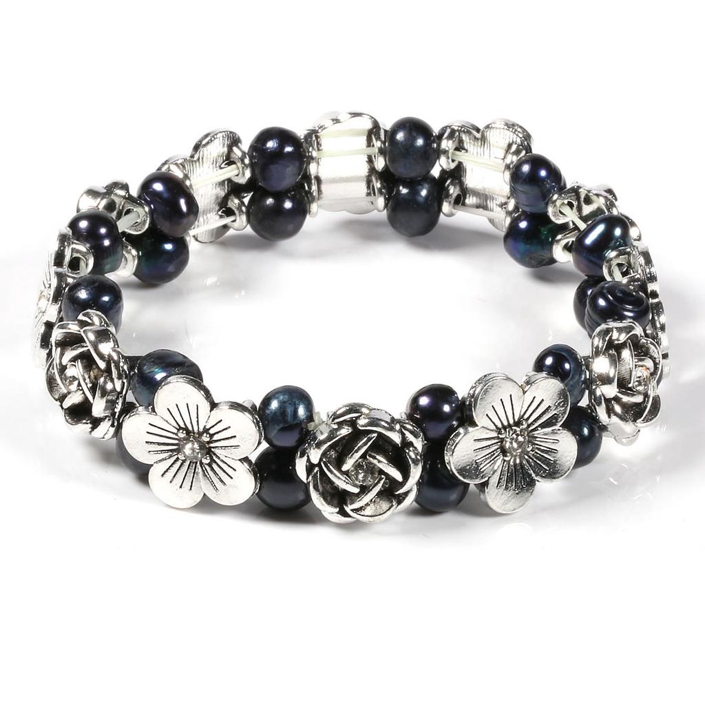 Damen-Armband, künstliche Perlen, Perlen, 6–7 mm, Zinklegierung, Armband für Teil, Kleidung, Modeschmuck, Länge 19 cm