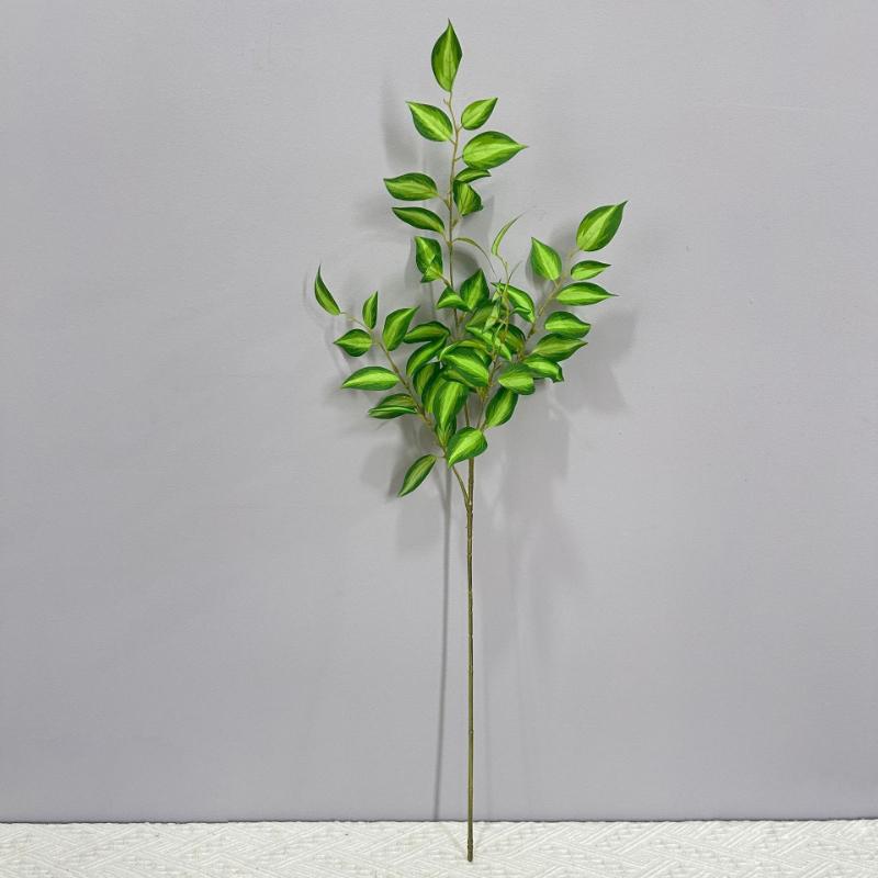 6pcs Simulation Plants Silk Eyebrows Leaves Bedroom Decoration Artificial Plant Green Eyebrow Leaf Branch Hotel Decorative