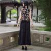 Spring/Summer 2025 Women's Retro Ethnic Embroidered Floral Elastic Waist Long Midi Skirt