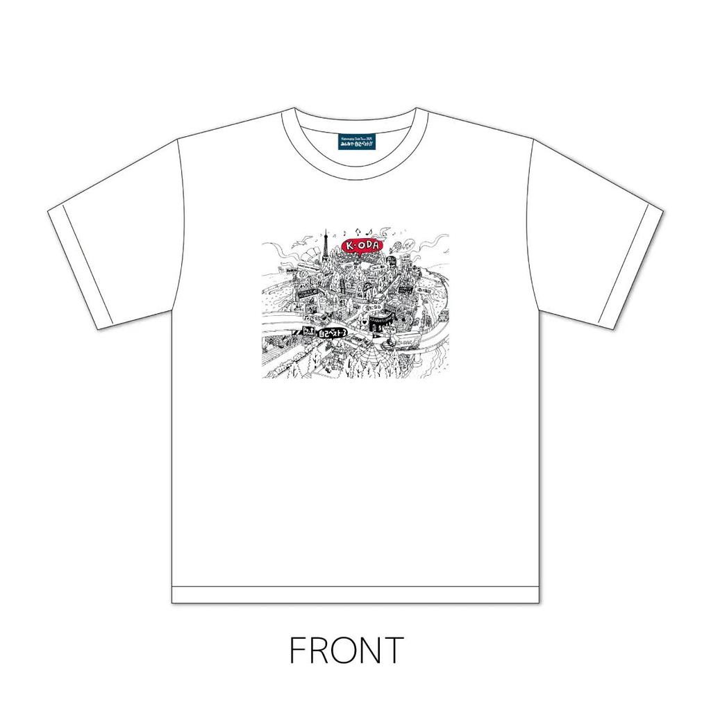 Kazumasa Oda Tour 2025 Let's all celebrate our personal best!! T-shirt, line drawing, white (L)