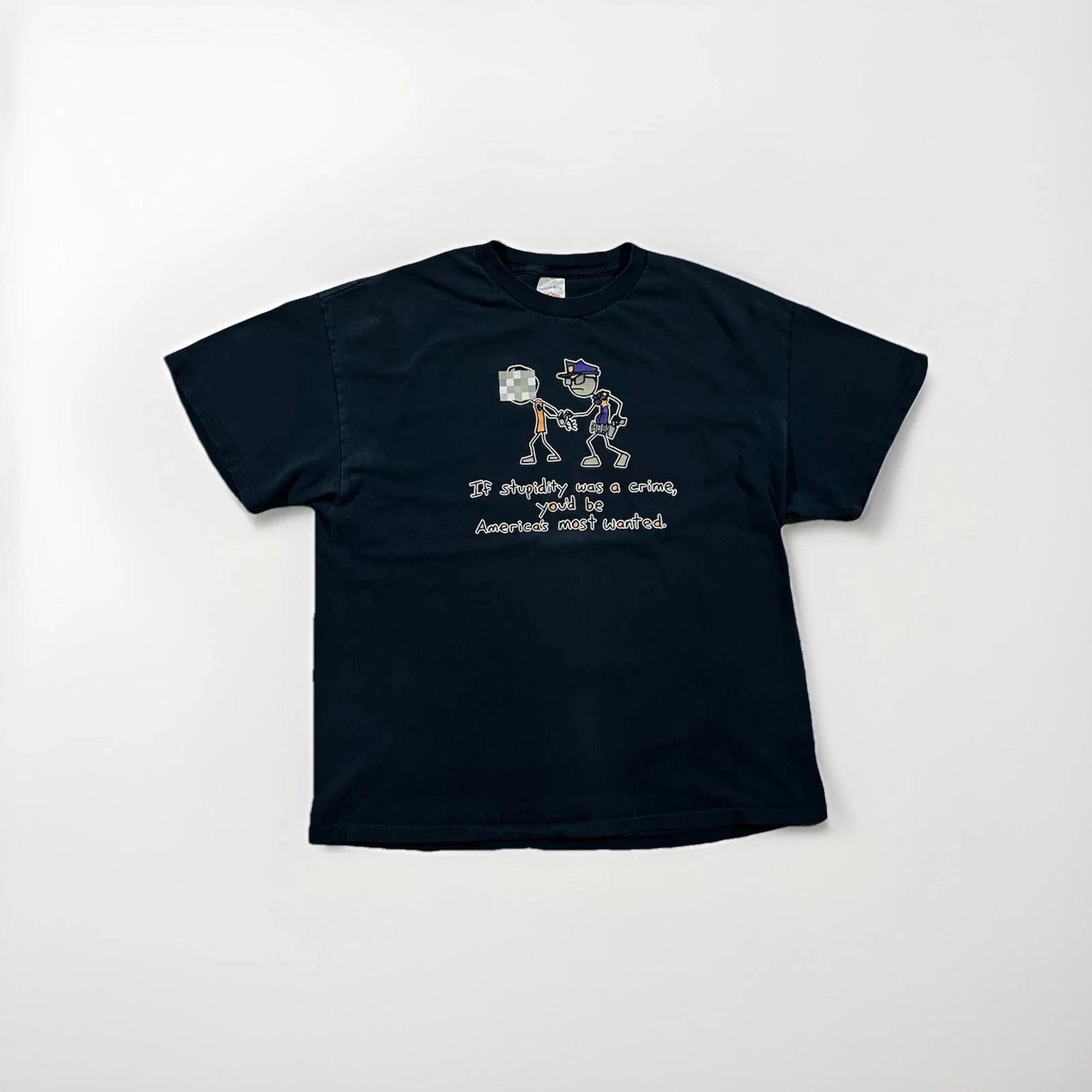 

Y2K Funny Graphic T shirt Sarcastic Humor Meme Tee Black XL M
