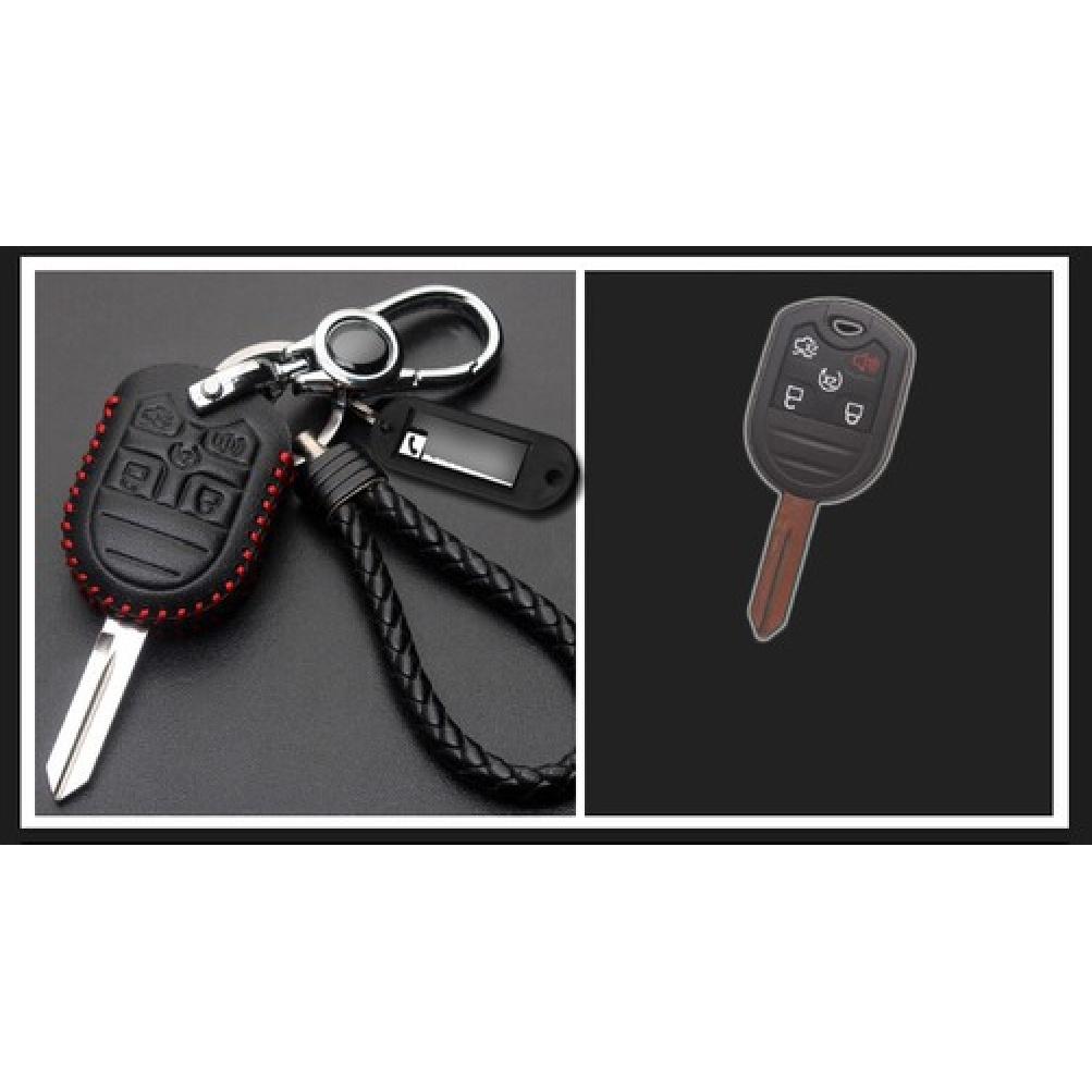 Leather Car Key Fob Case Cover Holder For FORD FOCUS FUSION EDGE EXPLORER F150