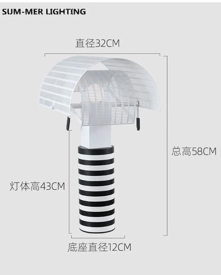 

Светодиодная настольная лампа в скандинавском стиле с металлической полосатой сеткой в японском стиле, креативный дизайнер, украшение для прихожей, спальни, комнаты, ночник чёрный