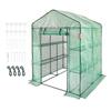 Walk-in Green House, 4.6 X 4.6 X 6.6 Ft Greenhouse with Shelves, Set Up In Minutes, High Strength PE Cover with Doors & Windows and Steel Frame,
