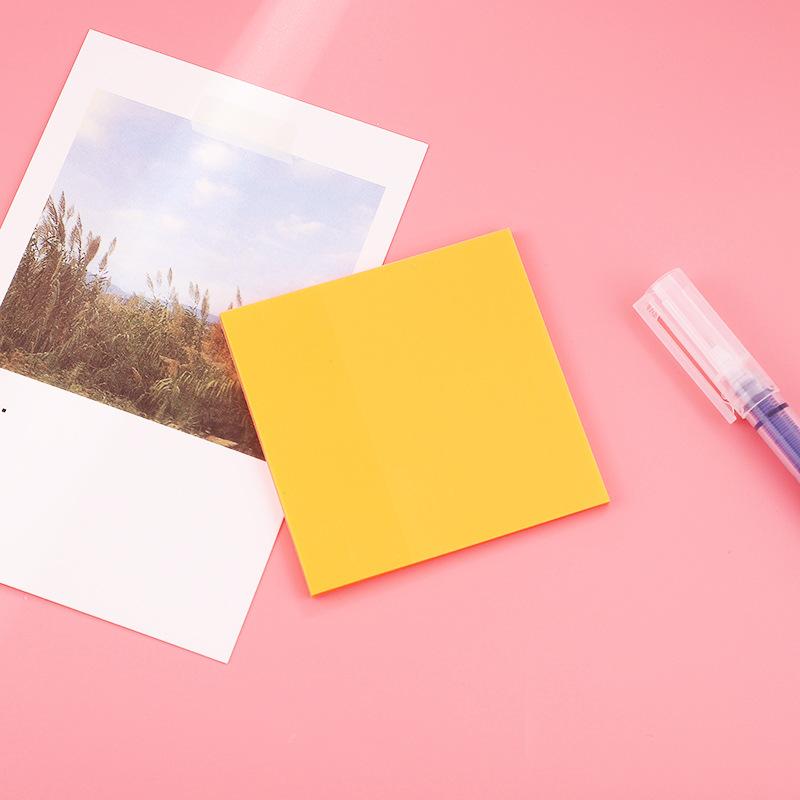 50 Sheets Colorful Waterproof PET Transparent Memo Sticky Note Paper Daily To Do It Check List Paperlaria School Stationery