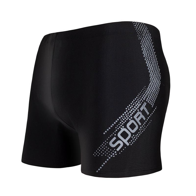 Herren Schnelltrocknende Badehose mit Flammenmuster - Konservativer Badeslip mit flachem Bein aus Polyester