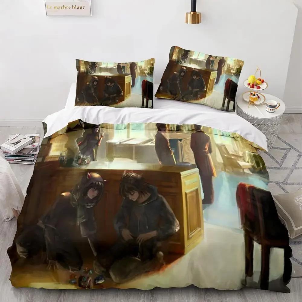 Death Note Bedding Set Single Twin Full Queen King Size Bed Set Adult Kids Bedroom Duvet Cover Sets 3D Print Anime Death Note