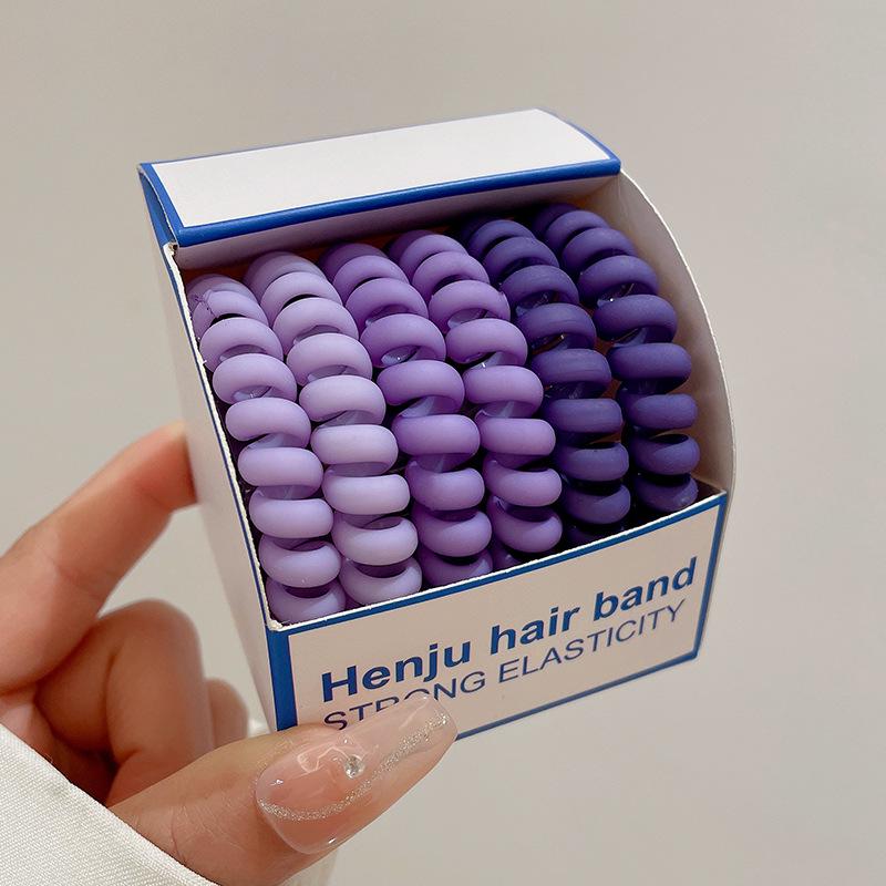 6 sztuk matowych gumek do włosów z drutu telefonicznego – wytrzymałe, bardzo elastyczne gumki dla kobiet