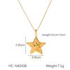 Stainless Steel Gold & Silver Star Pendant Necklace with Open Ring & Star Earrings