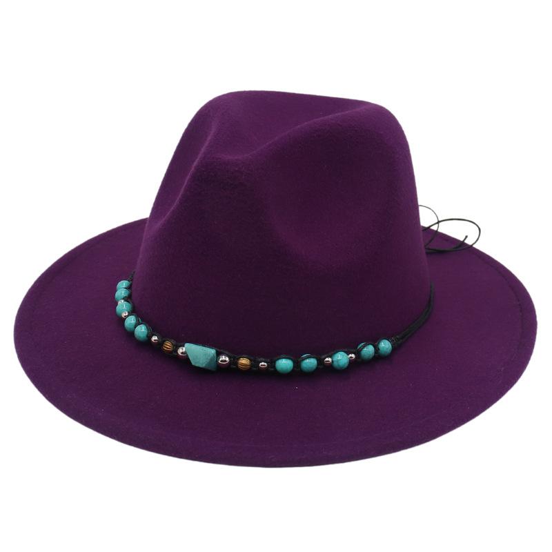 Western Cowboy Top Hat Big Eaves Mountaineering Hat Spring Summer Emerald Felt Hat Ethnic Style Tibetan Hat