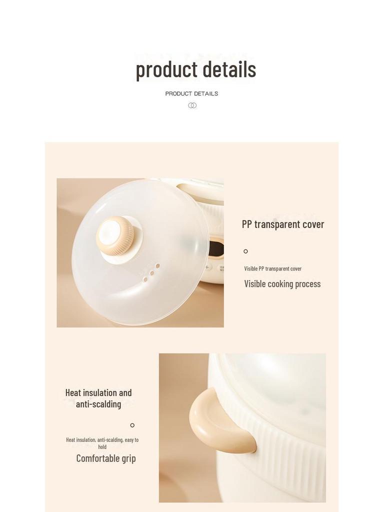 Oală electrică ceramică pentru mâncare de bebeluși și supe