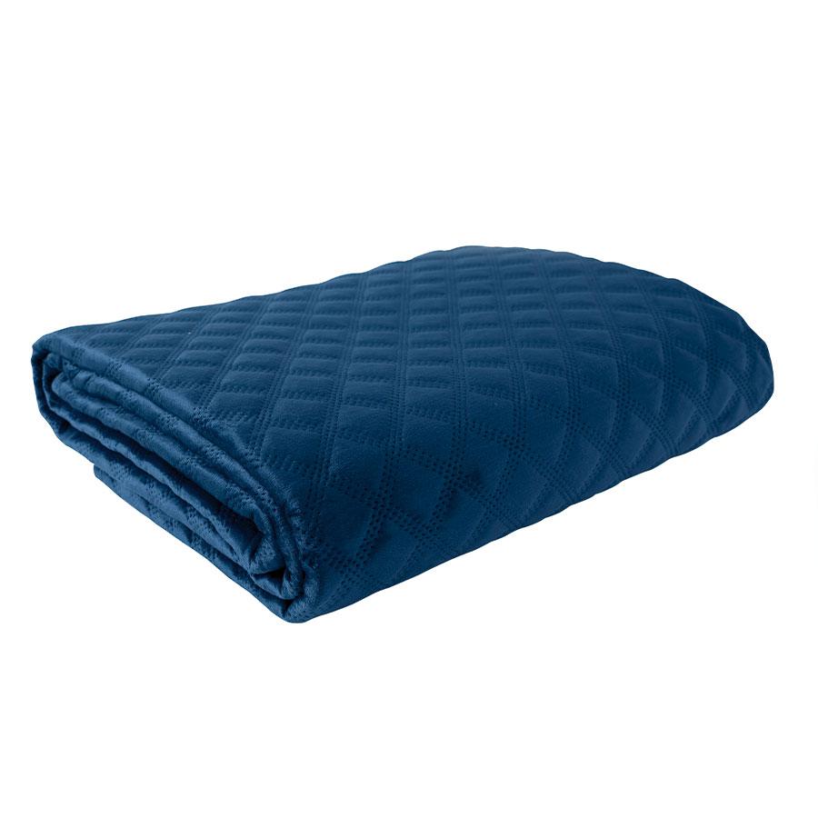 VELVI Decorative Bedspread Navy Blue Elegance 170x210cm - Velvet Comfort In Your Bedroom