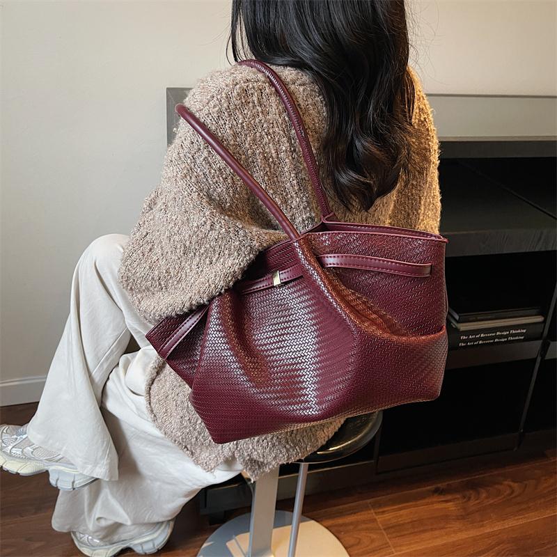 Borsa Tote in PU Testurizzato con Manico Superiore Grande Capacità Moda Borsa a Spalla Quotidiana