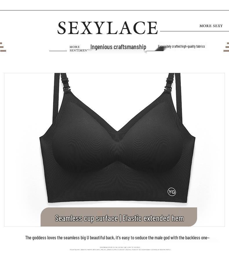 Women's U-Shaped Backless Bra with Chest Pads - Seamless One-Piece Vest Style for Small Busts