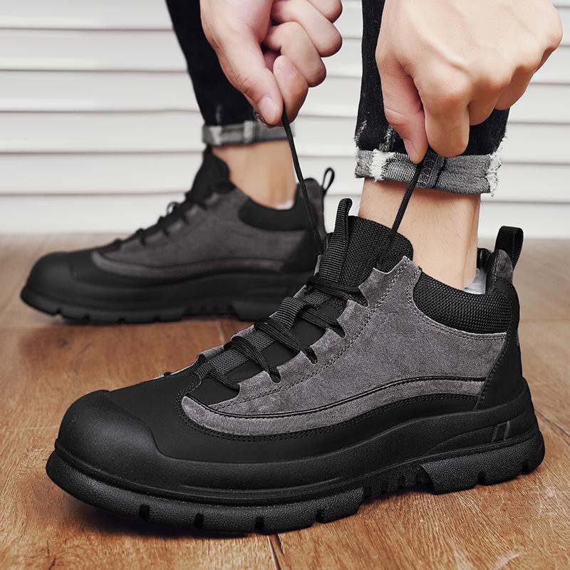 Fashion New Men's Winter Snow Boots Waterproof Leather Sports Super Warm Men's Boots Outdoor Men's Hiking Boots Work Travel Shoes