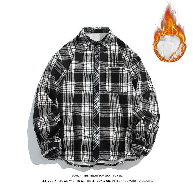 

Men s Sherpa Fleece Lined Flannel Shirt Jacket Long Sleeve Button Down Plaid Winter Jackets Flannel Shirts Jacket with Pocket Warm Jacket Coat for Men M
