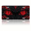 Cool Red Eyes Black Lava Dragon 6x12 Aluminum License Plate, 4-Hole Front Tag for Cars & Trucks