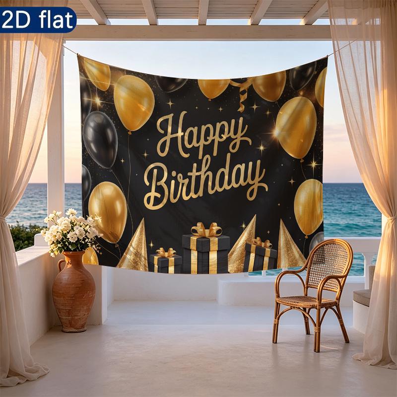Party Backdrop Happy Birthday Birthday Wedding Balloon Black Photo Booth Background Front Door Decor