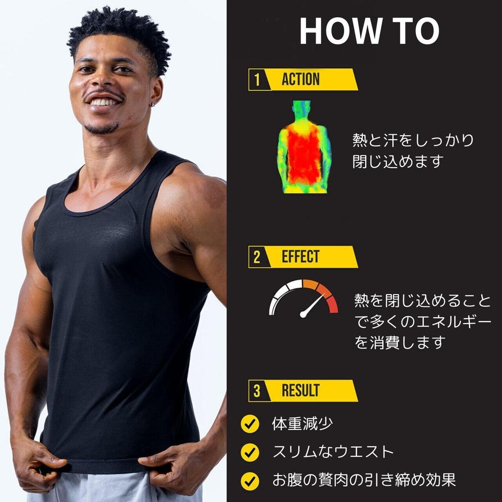 PLEAVIT Men's Sauna Suit, Tank Top, Sweat-Reducing Vest, Innerwear for Running and Strength Training, Washable (Blue, 4XL/5XL)