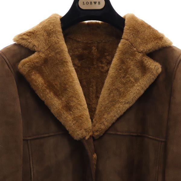 LOEWE Sheep leather leather Mouton jacket 36 Brown genuine leather Women Used