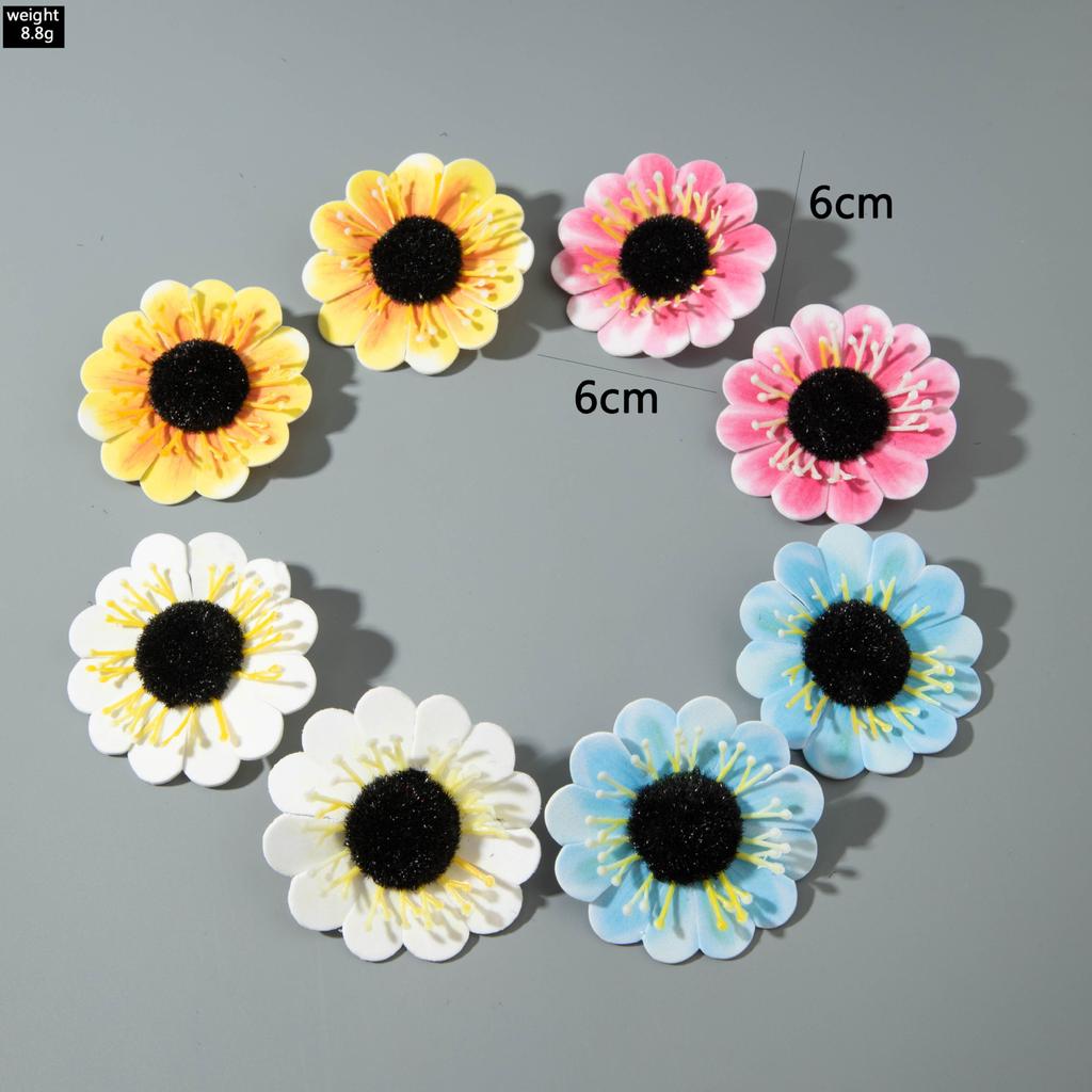 Accessories, fresh simulated colored flower earrings, sweet atmosphere sunflower flower earrings wholesale