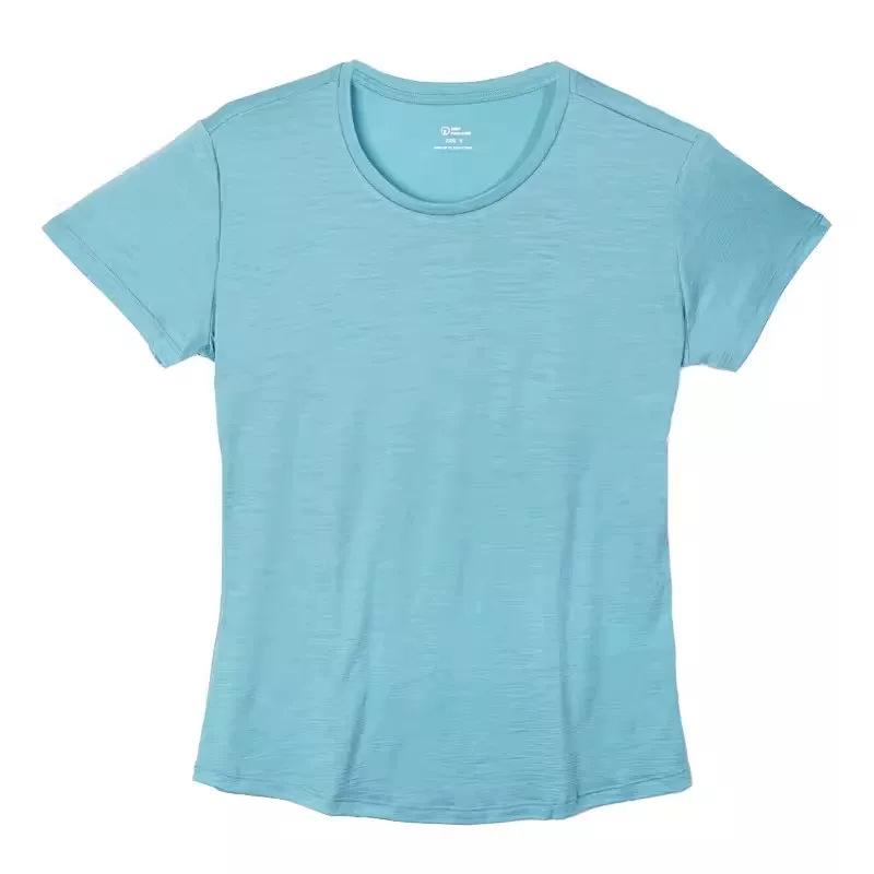 Women's Gray Shell Merino Wool Quick-Dry Hiking T-Shirt - Summer Outdoor Short Sleeve