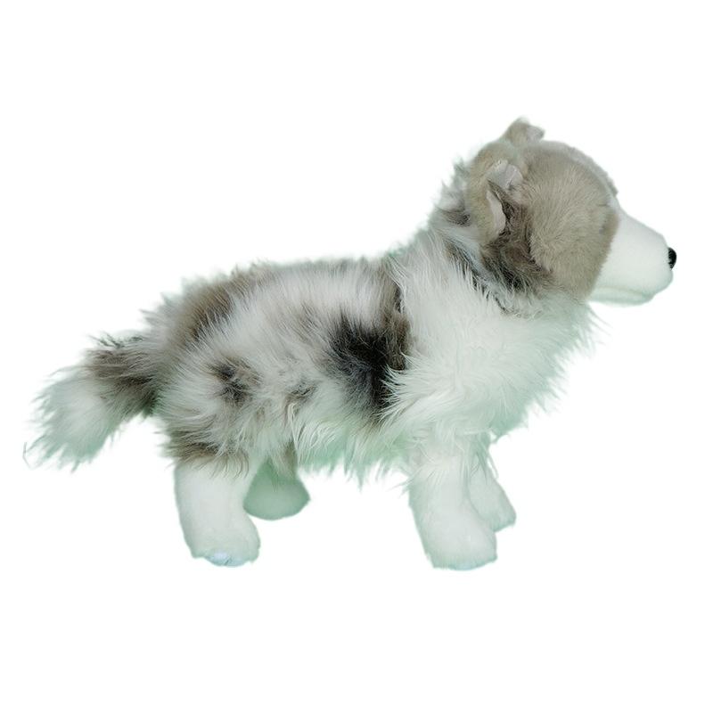 New Creative Doll Doll Grey White Cute Shepherd Dog Plush Toy Doll