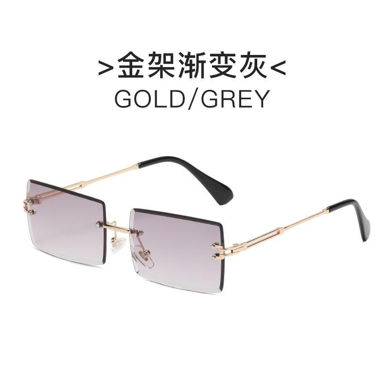 Trendy Rimless Eyeglasses for Men Women Fashion Frameless Rectangle Sun Glasses Retro Shades Summer Traveling Eyewear