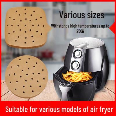 En Stock Couleur Naturelle Papier de Cuisson pour Friteuse à Air, Papier de Cuisson Jetable de Qualité Alimentaire