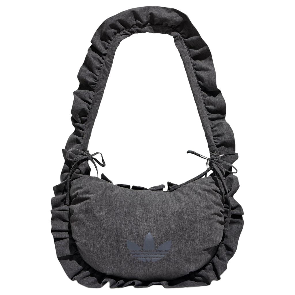 Adidas Originals RUFFLE Twill Handbag, Crossbody Bag Large Women's Charcoal Gray KX7014