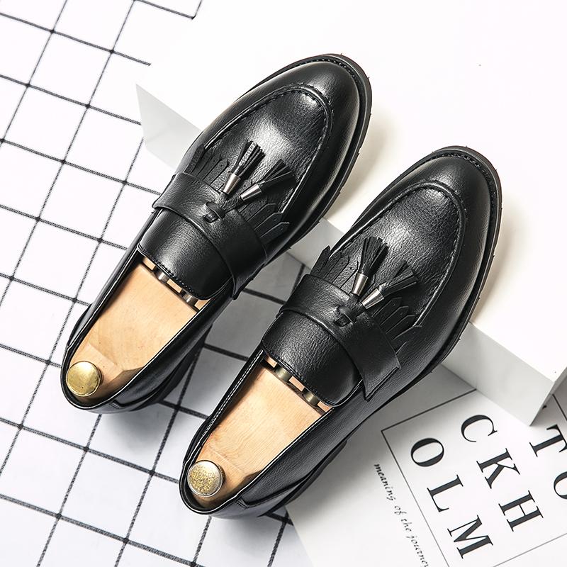 Fashion Spring New Casual Shoes Loafers British Style Party Leather Wedding Shoes Men's Platform Shoes Leather Oxford Shoes Dress Shoes