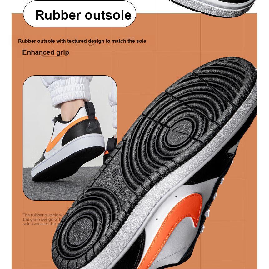 Nike Court Borough Low 2 GS White Black Orange Kids Sneakers Dark-Smoke-Grey Total-Orange BQ5448-115