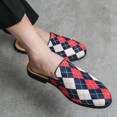 Moda Verano Nuevo Mocasín Medio Zapatilla para Hombre Slip-on Moda Personalidad Cómodas Transpirables Zapatillas Mocasín Ligero Suela Blanda