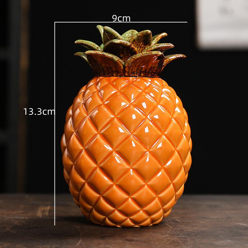 

Китайская банка для чая в виде ананаса, керамическая банка для хранения чая, креативная герметичная банка для офиса, дома, для хранения конфет, украшения для подарка другу