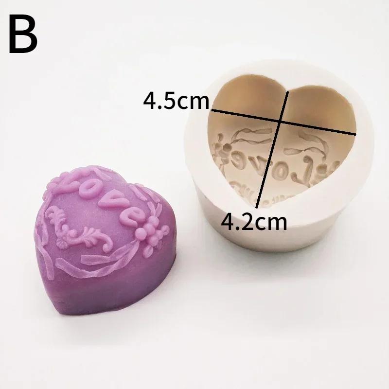 

3D Силиконовая Форма для Мыла DIY Сердце Цветок Розы Украшение для Шоколадного Торта Инструменты для Выпечки Ручная Лепка Глина Гипс Набор для Изготовления Свечей