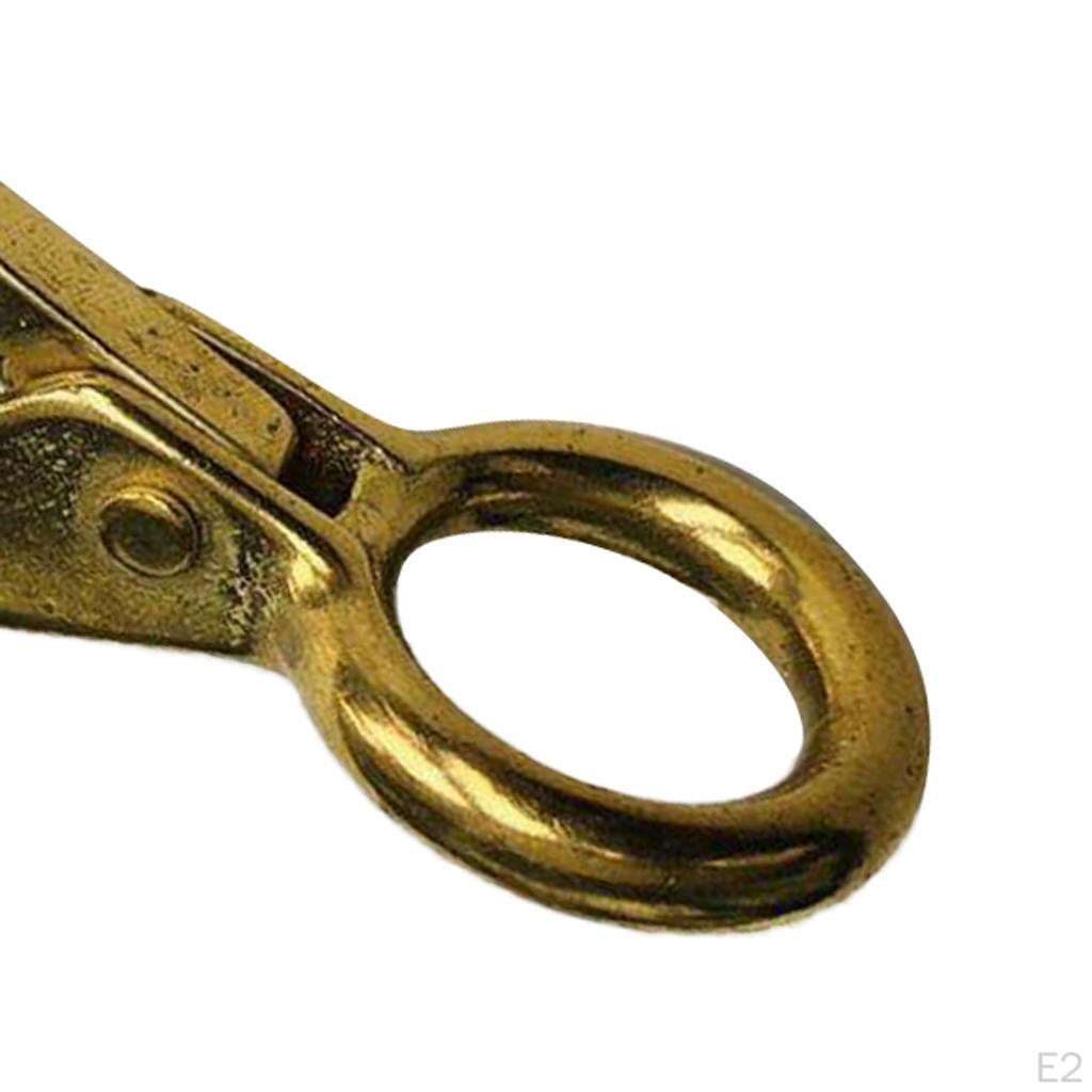 Multi Purpose Brass Marine Boat Spring Snap Hook Buckle with Large Fixed Eye